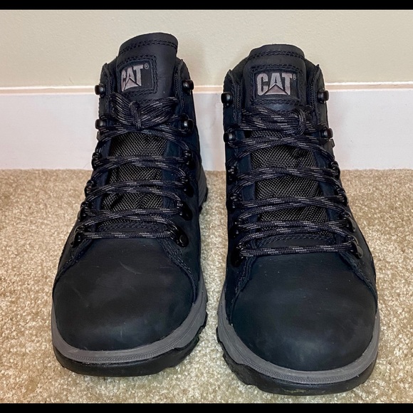 Caterpillar Men’s Size 7.5 Black Leather Boots - Picture 2 of 6